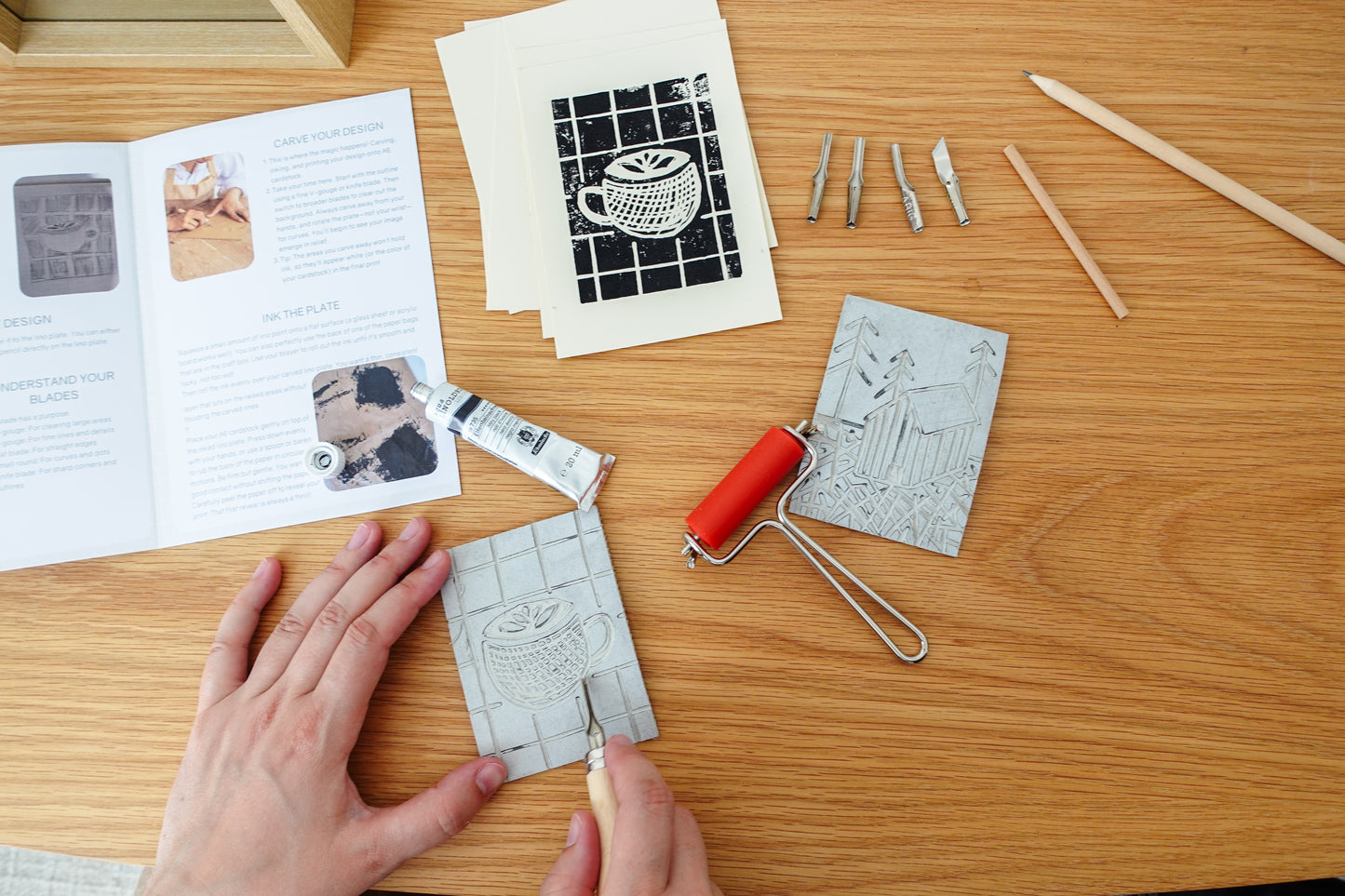 LINOSNITT - lino print diy box